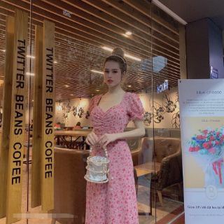 🌺DTB203122341 ĐẦM MIDI HOA CỔ U🌺