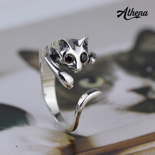 Nhẫn Hở Hình Mèo Đính Đá Dễ Thương Thời Trang Dành Cho Nữ