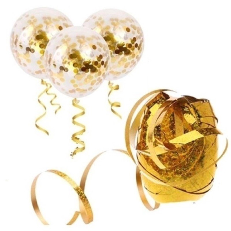 Cuộn Dây Ruy Băng Lá Vàng 5mm * 10m Trang Trí Bong Bóng
