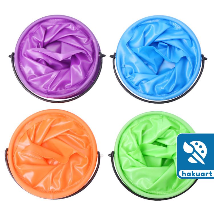 Xô Rửa Cọ Vẽ Khay Rửa Gấp Gọn Silicon Di Chuyển Tiện Lợi (Màu ngẫu nhiên) - Họa Cụ Hakuart