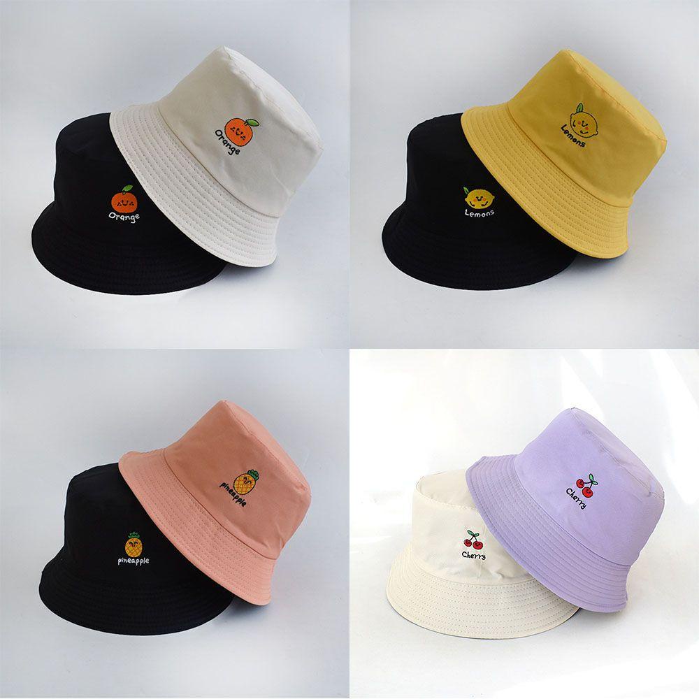 Nón Bucket Thêu Hình Trái Cây Đơn Giản Mẫu Mới