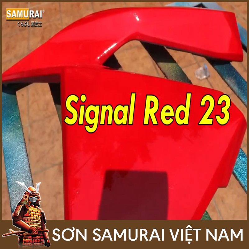 Gói 4 chai son màu đỏ 23 sơn Samurai