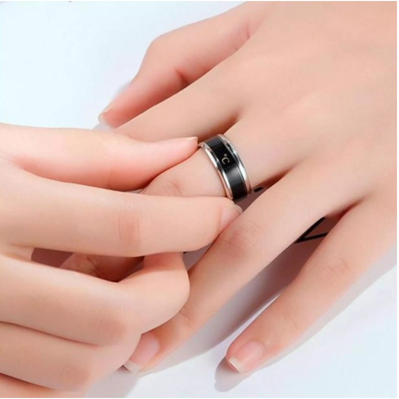 Nhẫn nhiệt kế đo nhiệt độ thông minh , Nhẫn Nam Đẹp Chất Liệu Titan.