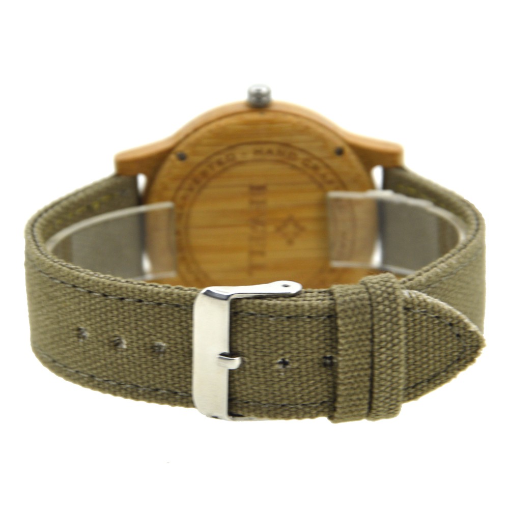 Đồng hồ đeo tay nam Vỏ gỗ ngựa vằn, đai vải tre bewell mã ZS-W134A