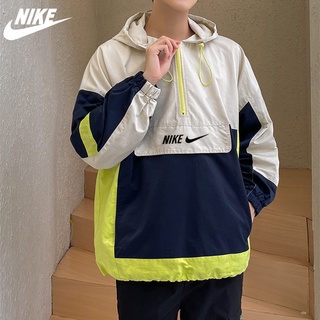 Áo khoác thể thao nike dáng rộng mũ trùm chống gió thời trang nam nữ