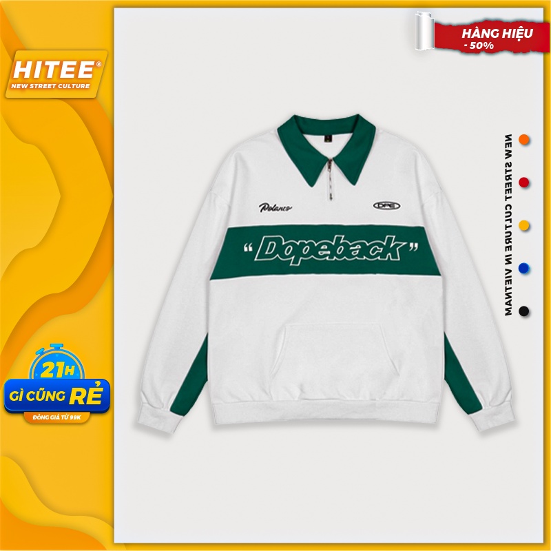 áo sweater, áo nỉ có cổ khóa kéo dopeback chất liệu nỉ 2022