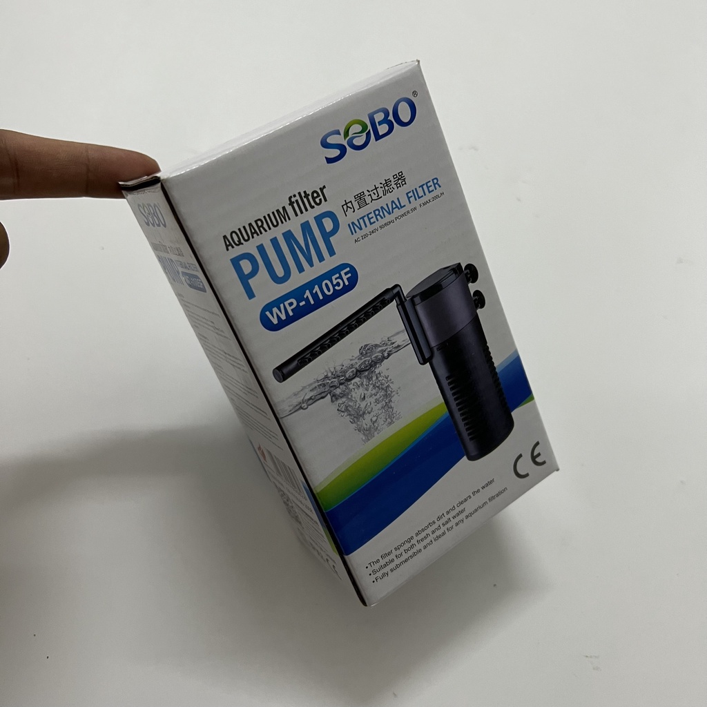 Máy lọc trong dành cho bể cá mini dài dưới 30cm Sobo WP-1105F