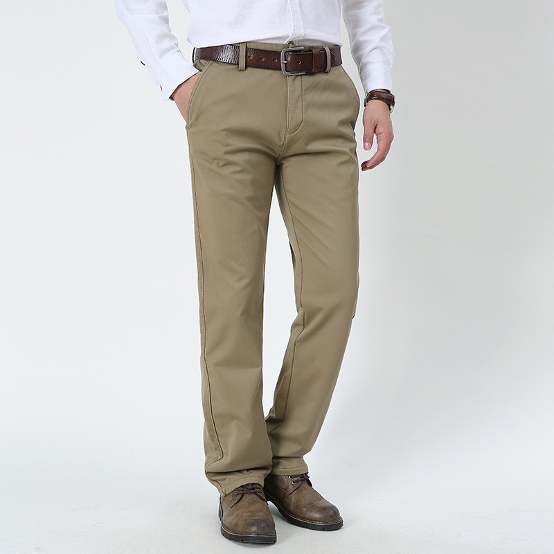 quần kaki nam trung niên ống suông vải cotton dày loại quần dài kaki trung niên form rộng ống suông SUMYF