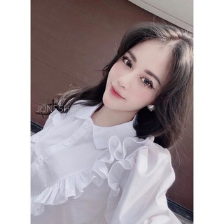 Đầm sơ mi trắng thắt eo