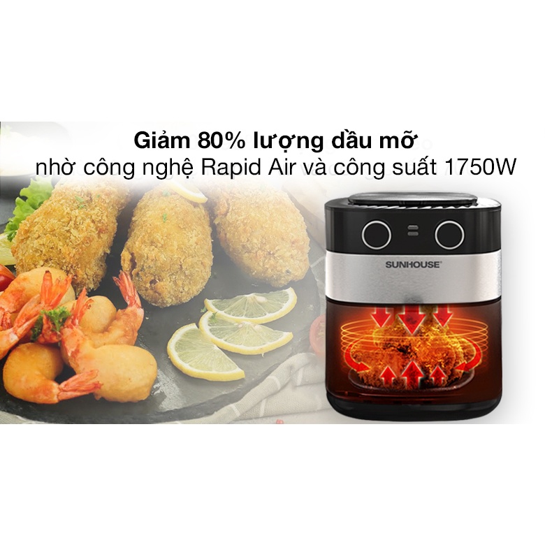 Nồi chiên không dầu 6.0L SUNHOUSE SHD4026