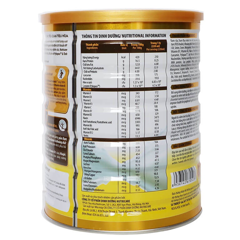 Sữa Nutricare Gastro Cho Người Bệnh Dạ Dày