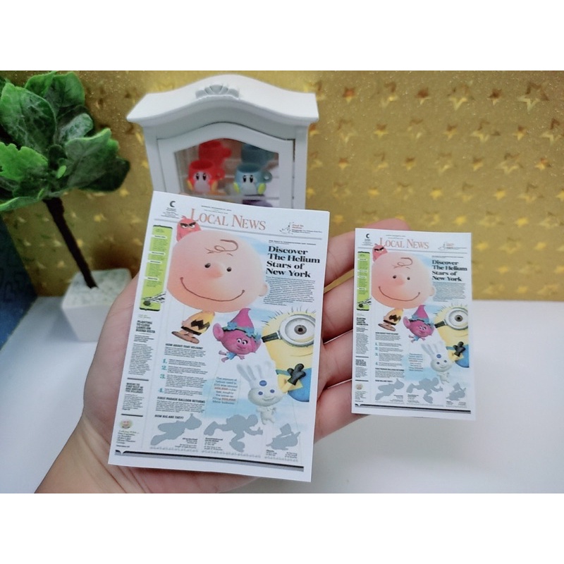 Tờ báo mini trang trí nhà búp bê, mô hình 1:6 1:8 ob11