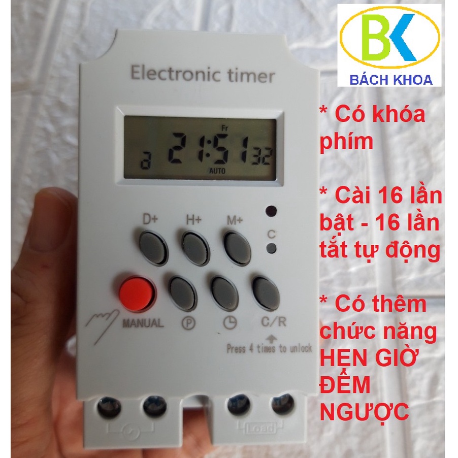Hẹn giờ điện tử KG 316T II 16 lần tắt mở tự động &amp; có thêm chức năng hẹn giờ đếm ngược lặp đi lặp lại