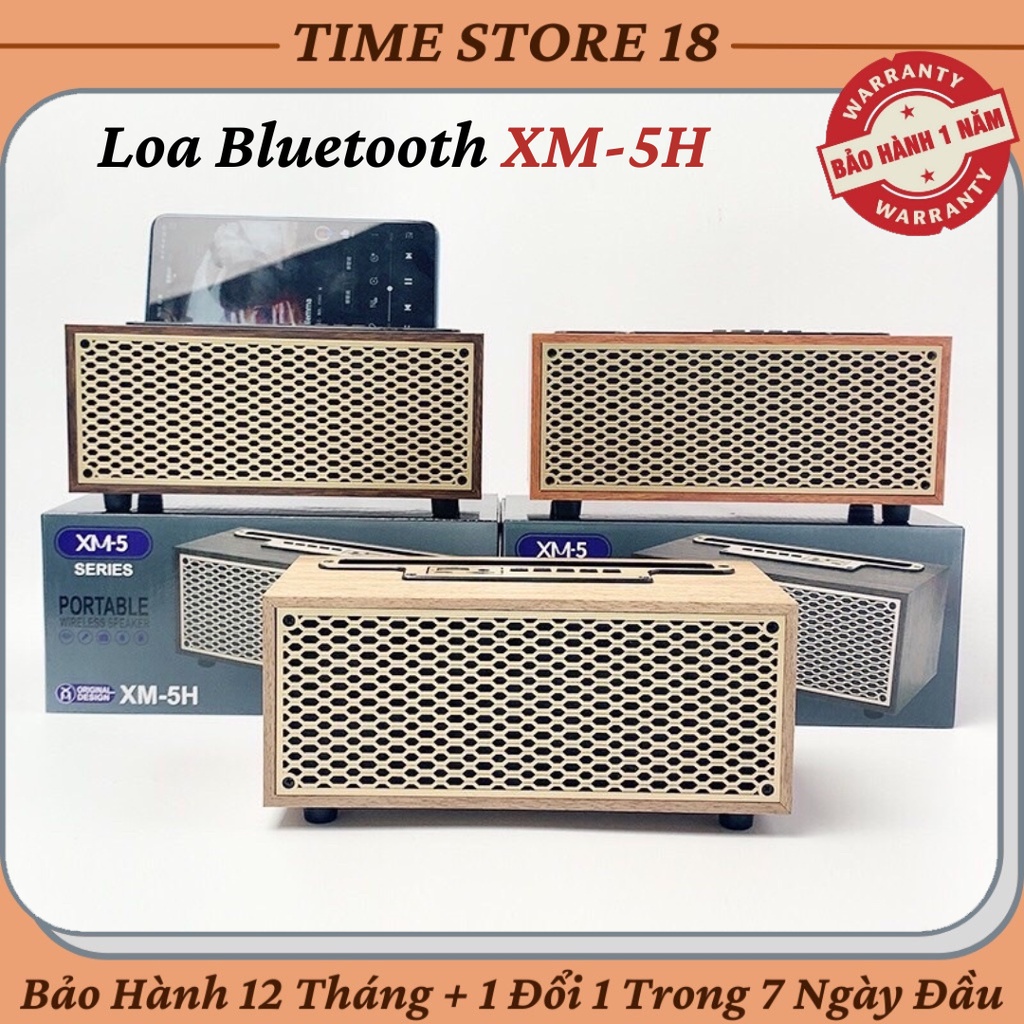 Loa Bluetooth Mini XM5H Kết Nối Bluetooth 4.0 , Thiết Kế Phong Cách Cổ Điển , Vỏ Gỗ Sang Trọng , Âm Bass Trầm Ấm
