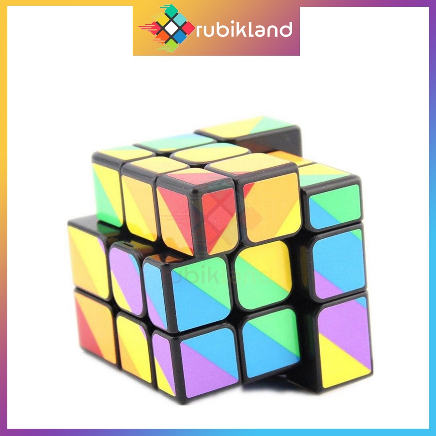 Rubik 3x3 YJ Unequal Six-Color Mirror Cube Rubic Biến Thể 3 Tầng Cầu Vồng Đồ Chơi Trí Tuệ Trẻ Em