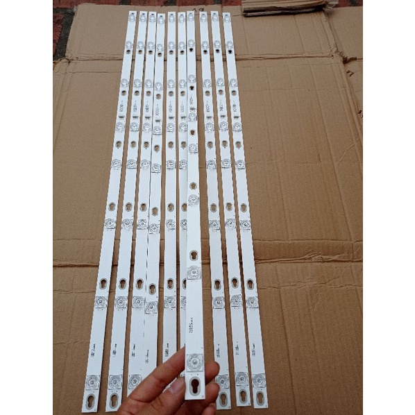 10 thanh led 8 bóng 6v choá vuông độ cho tivi 40-43inh