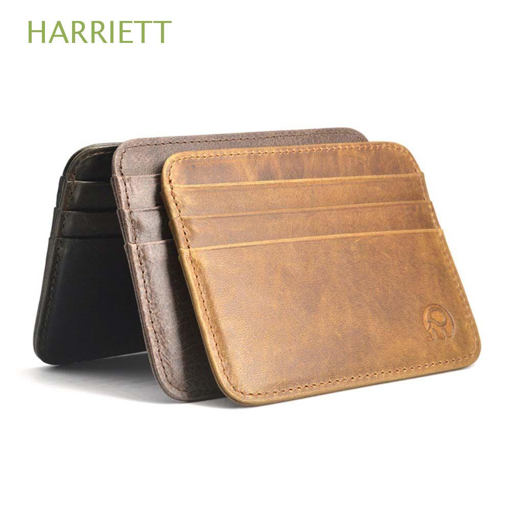 Ví Da PU Siêu Mỏng Đựng Tiền / Thẻ Tín Dụng / Danh Thiếp Mini Kiểu Retro Giá Đỡ