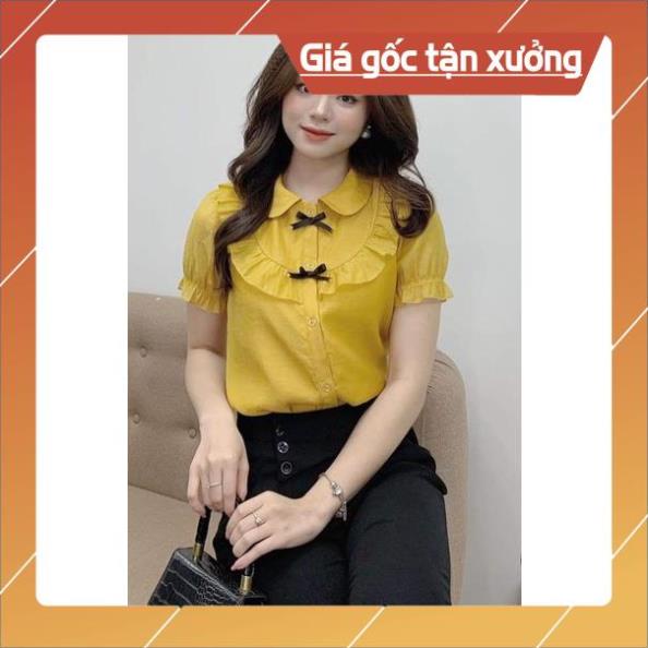 [Chất lượng số 1] Áo Sơ Mi Nữ Công Sở, Dáng Suông 💖Gloria Shop💖 Sơ mi đính nơ, dáng basic dễ phối đồ SMK1