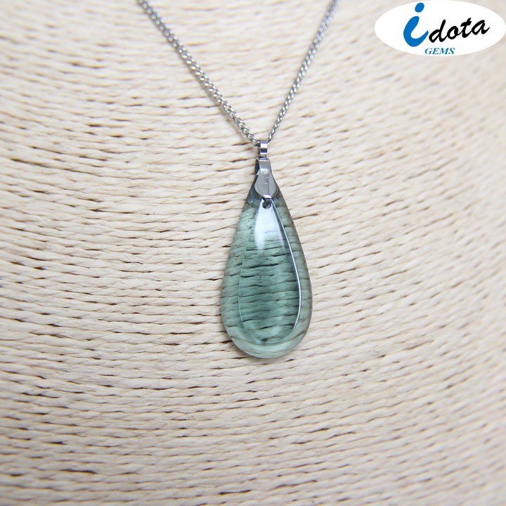 Mặt Dây Chuyền Đá Núi Lửa Màu Xanh Nước Biển Tự Nhiên LT948