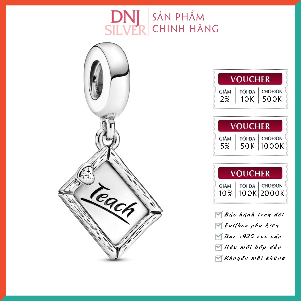 [Hàng cao cấp] Charm bạc 925 cao cấp, hàng chuẩn bạc - Charm Chalkboard thích hợp để mix vòng tay charm - DN114