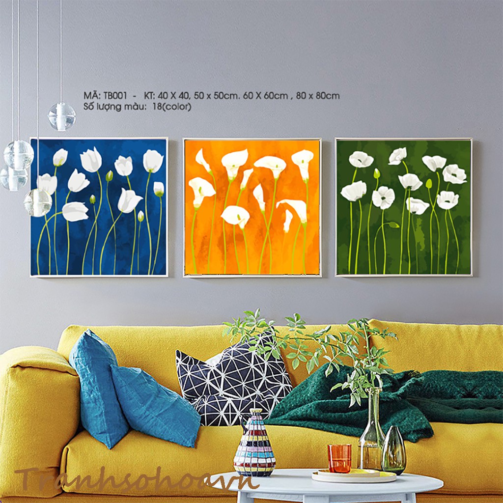 Combo 3 Tranh Sơn Dầu Số Hóa Bộ Tranhsohoavn Treo Tường Siêu Đẹp