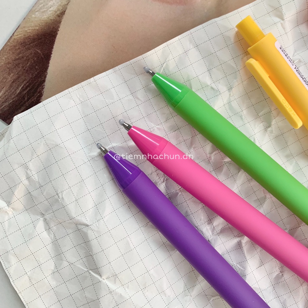 BÚT GEL ĐEN PURE KACO GREEN CHÍNH HÃNG 100% THÂN BÚT MÀU (ảnh thật) - ngòi 0.5mm Tiệm nhà Chun