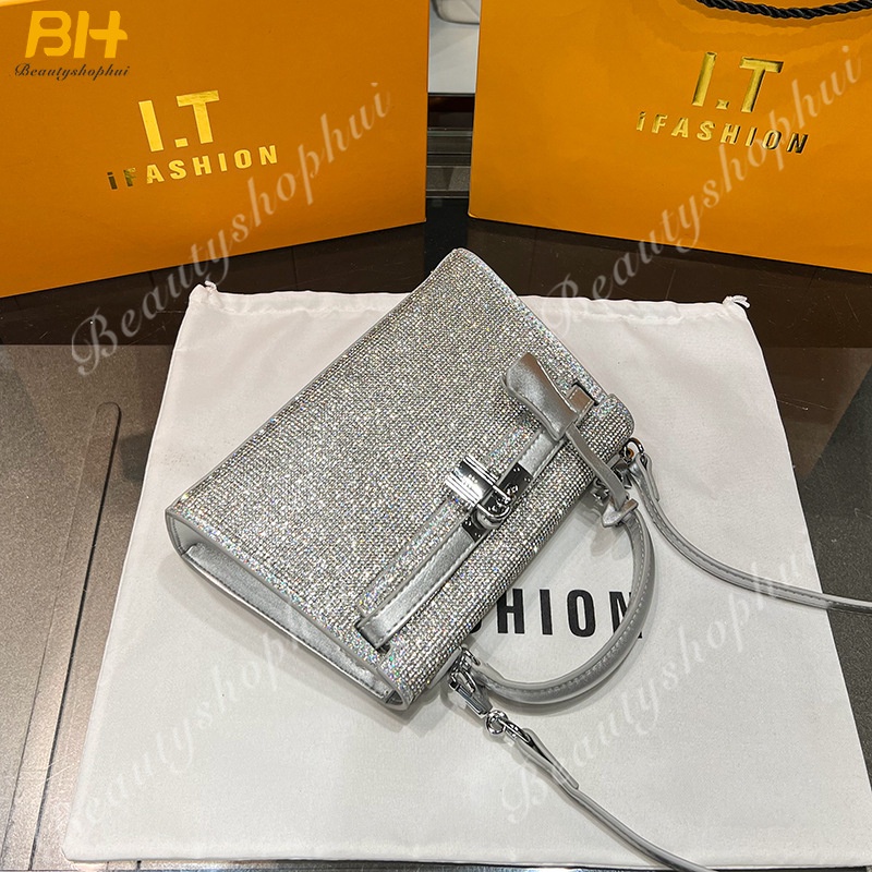 Túi Xách Đeo Vai Họa Tiết Da Cá Sấu Đính Đá Thời Trang Mới 2022 Cho Nữ