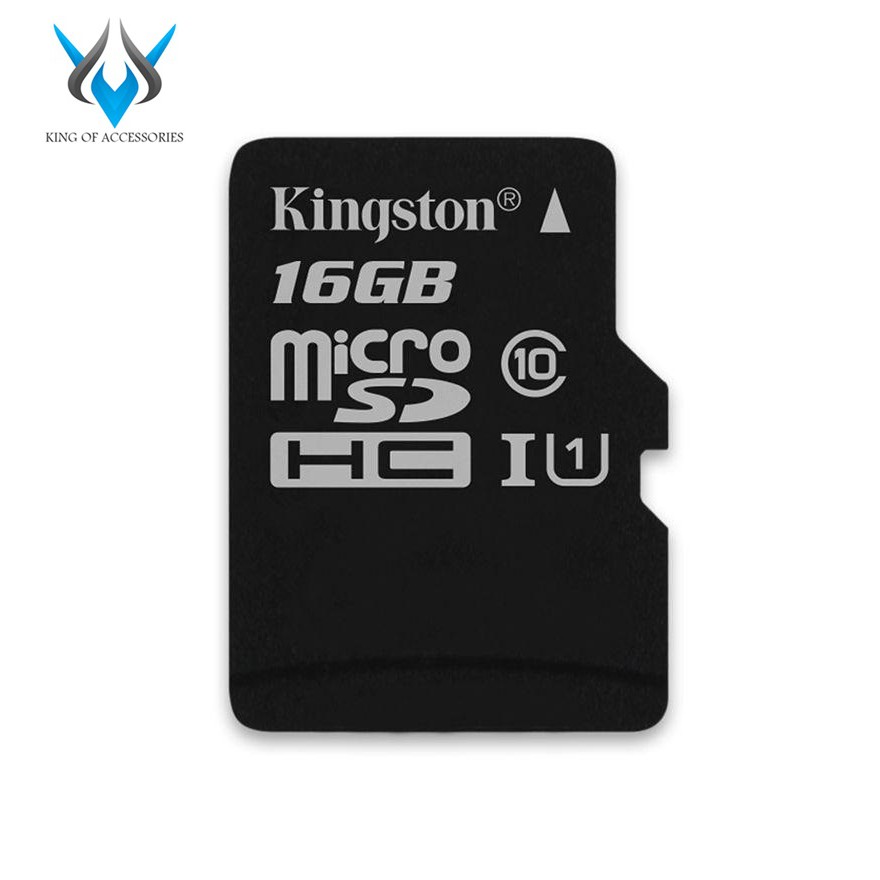 Thẻ nhớ microSDHC Kingston 16GB Class 10 U1 80Mb/s không box (Đen) + Kèm hộp thẻ