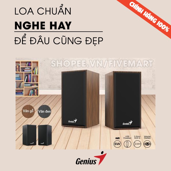 Loa Vi Tính Genius Nghe Hay Bass Mạnh Mẽ Thiết Kế Đẹp Có Cổng USB Và Jack 3.5 Hàng Nhập Khẩu Chính Hãng