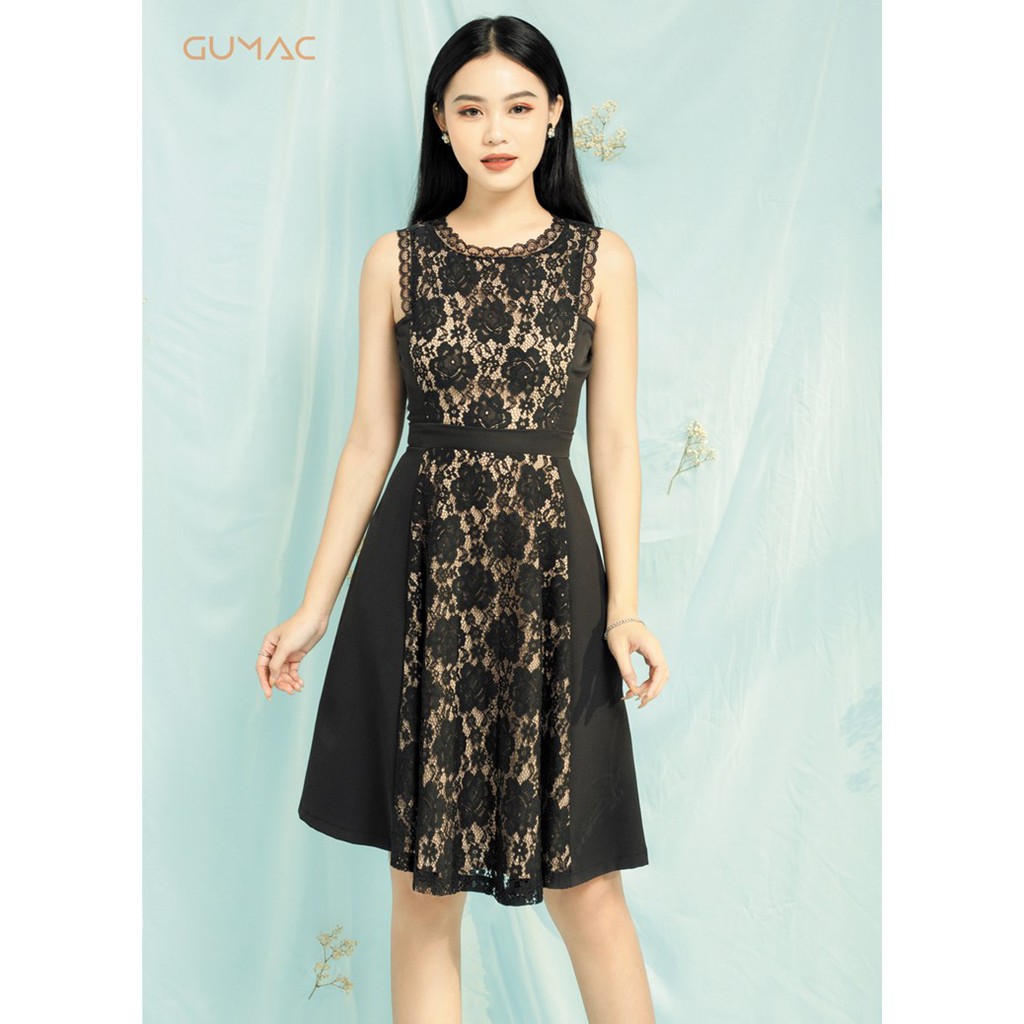 Đầm Ren Phối Đăng Ten GUMAC MS06933_DEN