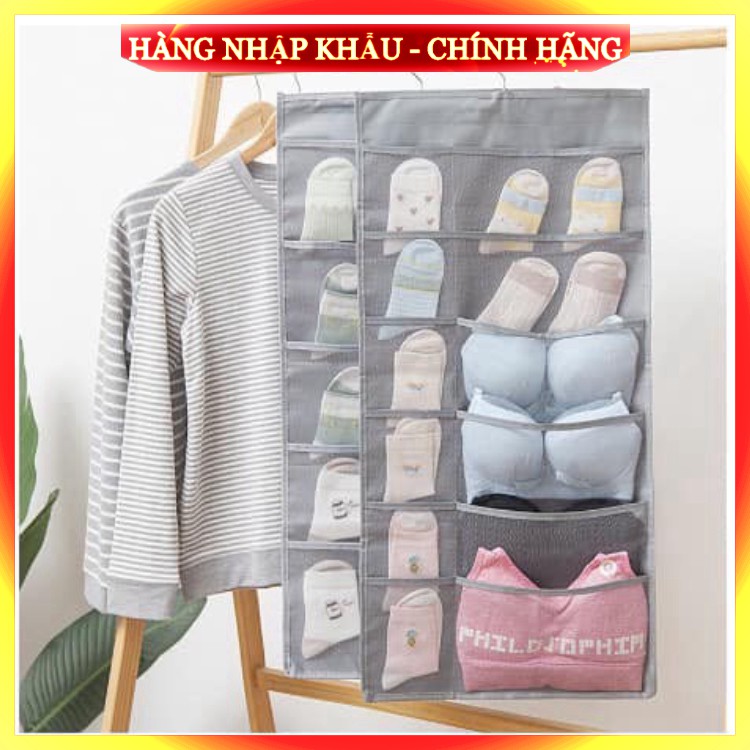 Túi treo đồ lót 2 mặt 30 ô đa năng nhiều ngăn để tất vớ có móc ích lợi và tiện dụng kiểu mới
