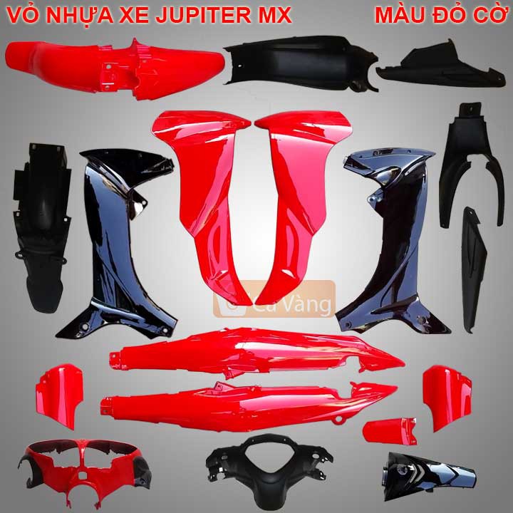 Vỏ nhựa xe máy Yamaha Jupiter MX- nhựa TRẮNG CAO CẤP màu ĐỎ CỜ