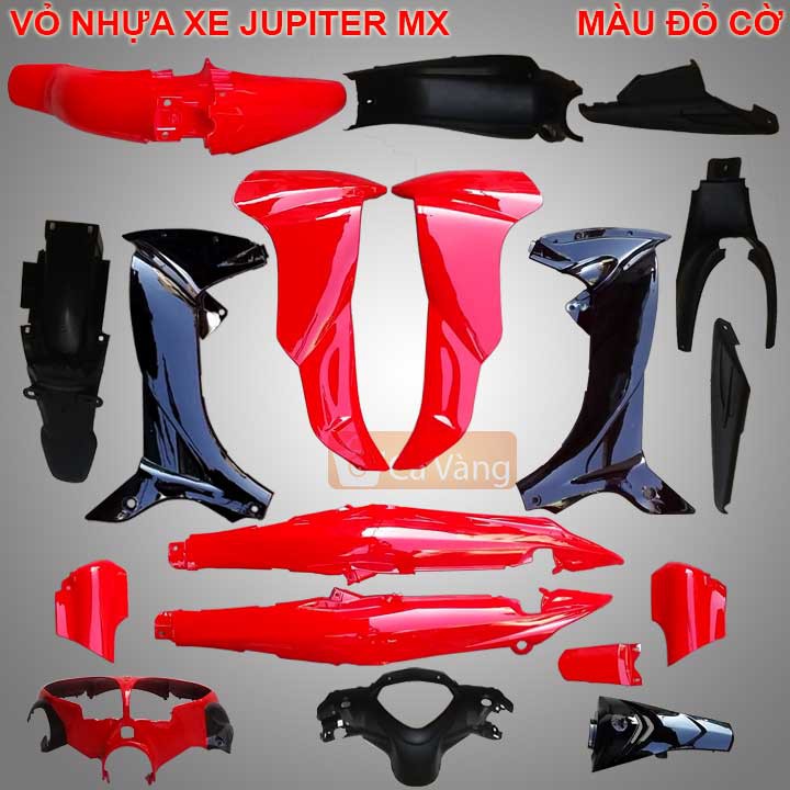 Vỏ nhựa xe máy Yamaha Jupiter MX- nhựa ABS ghi màu ĐỎ CỜ