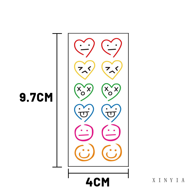 Nhãn dán xăm tạm thời đầy màu sắc chống thấm nước dễ thương