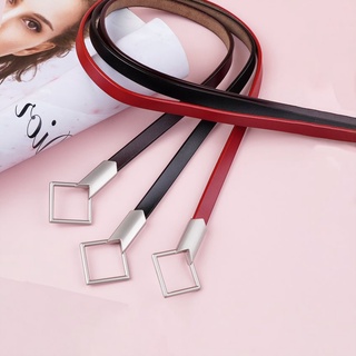 Thắt lưng nữ da thật, dây lưng nữ bản nhỏ mặt hình thoi sắc nét - Kimy Store
