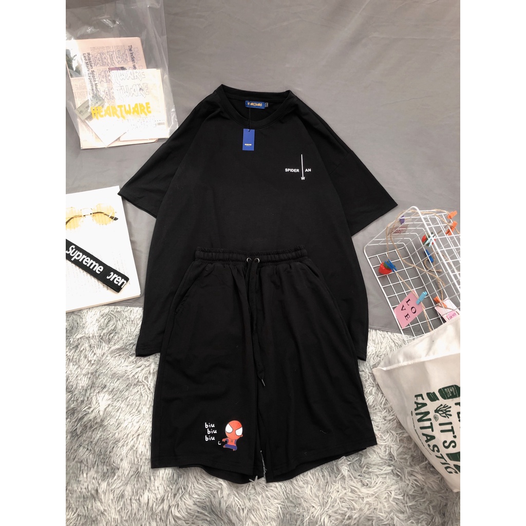 Bộ Áo Quần basic trơn MEANSTORE set đồ unisex nam nữ dáng rộng form oversize phong cách Ulzzang Hàn Quốc vải mát