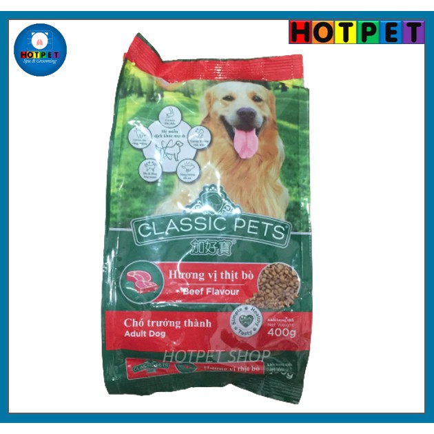 Thức Ăn Hạt Cho Chó Classic Pets 400g Vị Bò Nướng Cho Chó Lớn