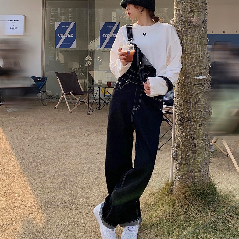 [Mã FADIRECT20 giảm 20K đơn 150K] LEEVA - Yếm quần jeans dáng dài cho nữ phong cách cá tính L294 | BigBuy360 - bigbuy360.vn