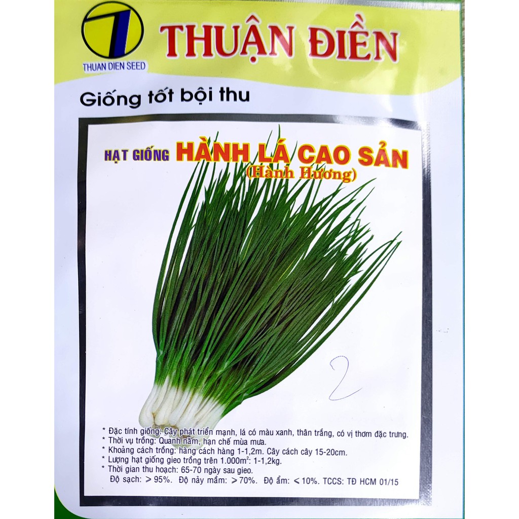 hạt giống hành lá cao sản ( hành hương ) 2 gram