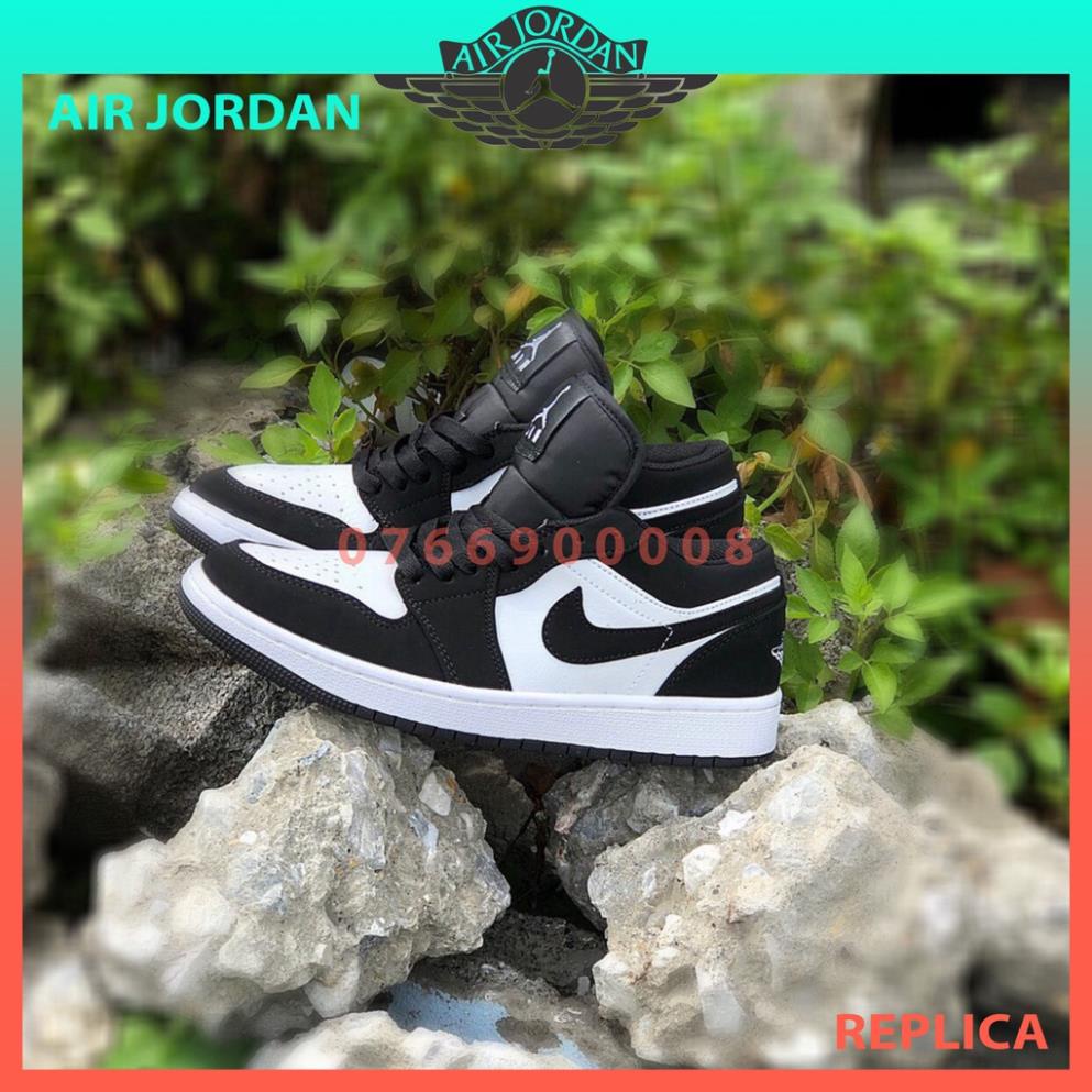 [FREE SHIP] Giày Thể Thao Nam Nữ Jordan JD1 Low Panda Hàng Rep11 Đen Trắng Cổ Thấp Thời Trang  Full Box Bill