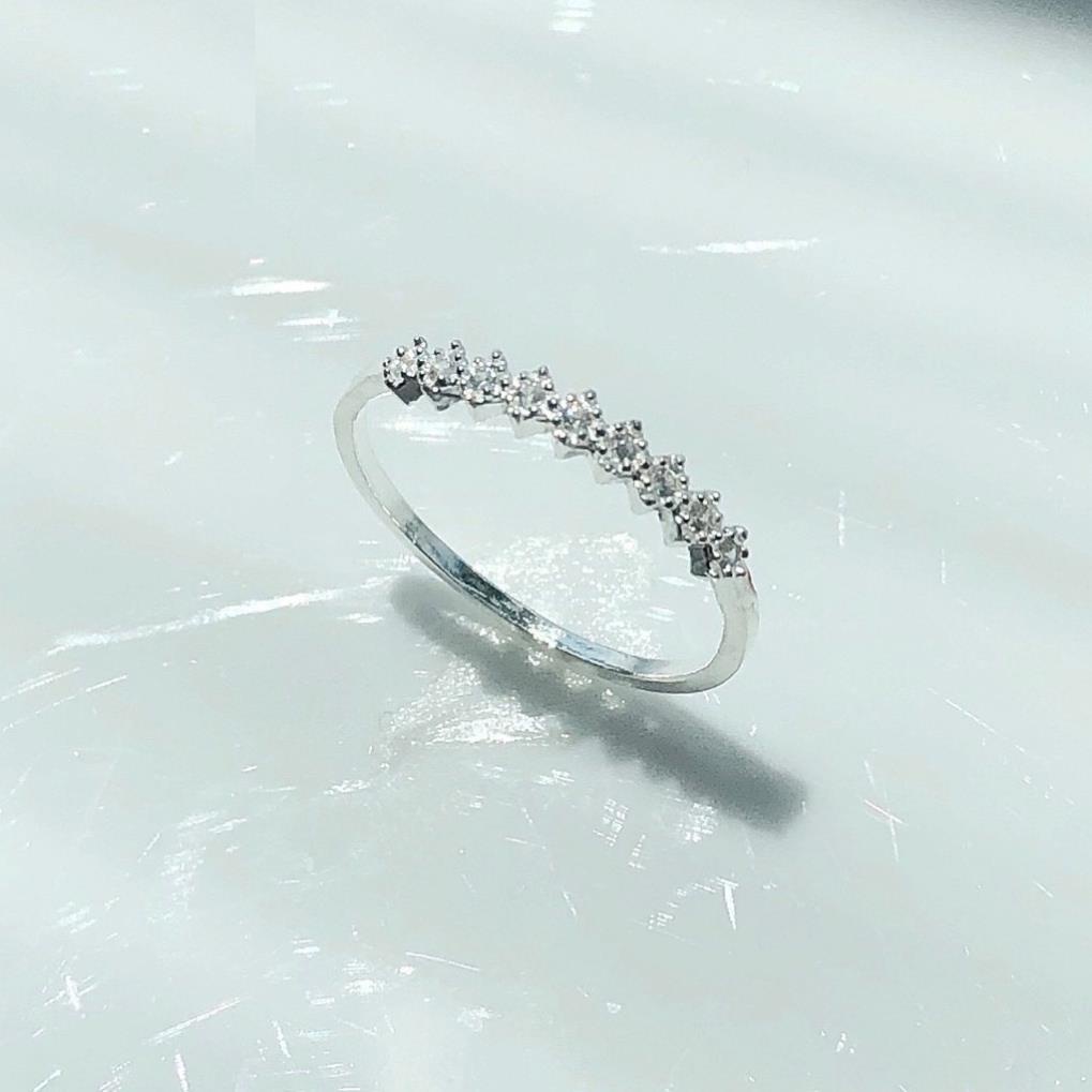 Nhẫn nữ, nhẫn bạc ta cho nữ, đính các viên đá lấp lánh , hàng sáng bóng_ Bạc Kim Hưng