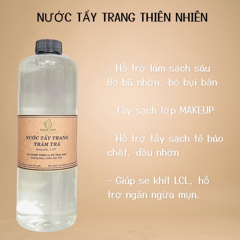 NƯỚC TẨY TRANG THIÊN NHIÊN 1 LÍT