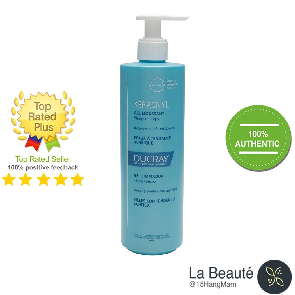 Ducray Keracnyl Gel Mousssant - Gel rửa mặt cho da nhờn và mụn [Nhiều Loại Dung Tích] | BigBuy360 - bigbuy360.vn