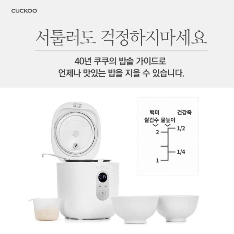 Nồi Cơm Cuckoo Marshmallow CR-0255MW 0.36lít Nồi Cơm Mini Dùng Cho 2 Người Ăn Hàng Nội Địa Hàn Quốc