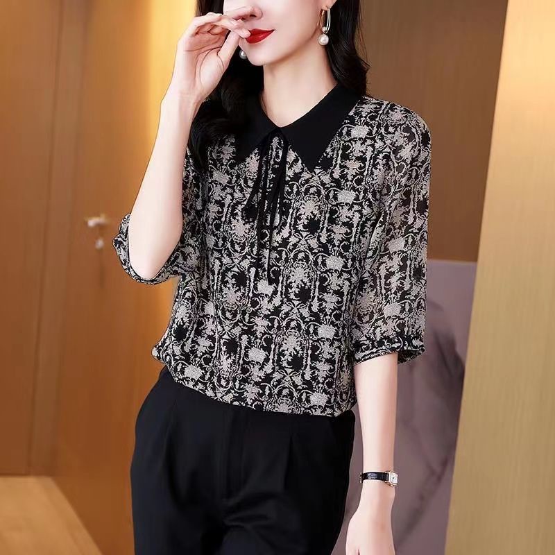 Áo Sơ Mi chiffon Mỏng Tay Ngắn Cổ Bẻ Thời Trang Mùa Hè Dành Cho Nữ