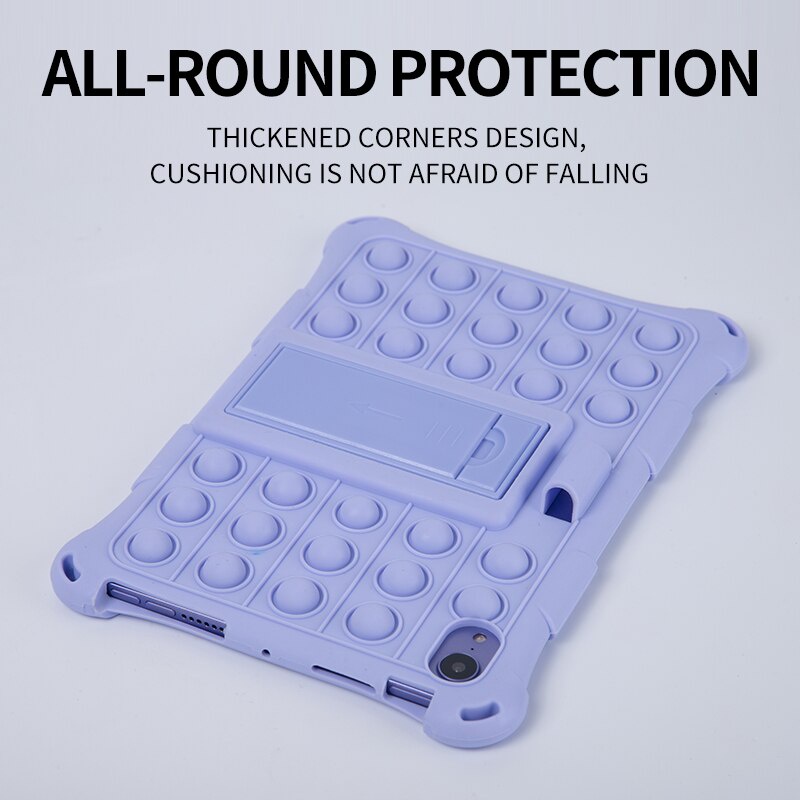 Ốp bảo vệ máy tính bảng bằng silicon mềm chống sốc có dây đeo và giá đỡ thích hợp cho iPad Mini 6 2021