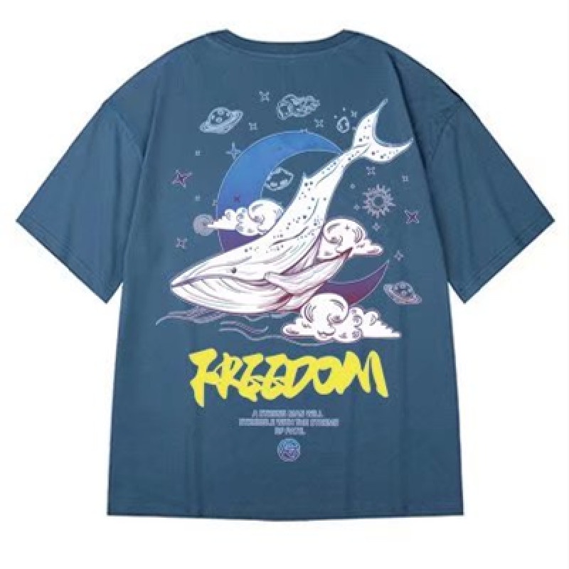 Áo Thun Tay Lỡ Cổ Tròn In Họa Tiết Hoạt Hình Thời Trang Mùa Hè Dành Cho Nam Size M-8XL