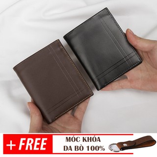 Ví nam, bóp da nam da bò thật 100% nhỏ gọn MANZO VD20.P( Tặng móc da bò thật )