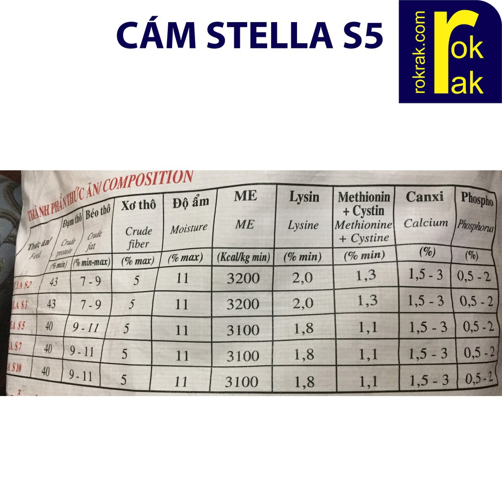 Cám Stella S5 Bao chiết 1Kg Thức ăn cho cá Koi lóc