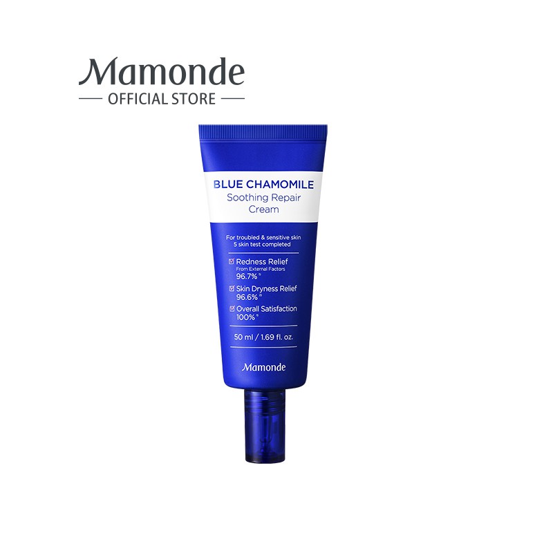 Kem Dưỡng Phục Hồi Và Làm Dịu Cho Da Nhạy Cảm Mamonde Blue Chamomile Soothing Repair Cream 50ml